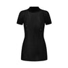 OUDE WAAG 25 Autumn and Winter Curved Thread Short Sleeve Knit Top T-shirt OW-OW-25AW-KT04V1BL900-HEI Black